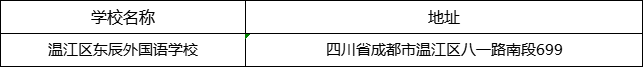 成都市溫江區(qū)東辰外國語學(xué)校地址在哪里？