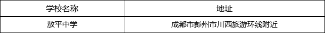 成都市敖平中學地址在哪里？
