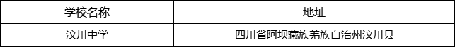 阿壩州汶川中學(xué)地址在哪里？