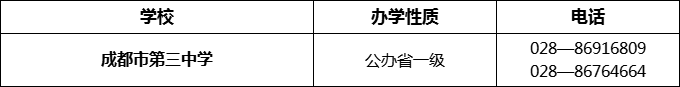 2024年成都市第三中學(xué)招辦電話是多少？