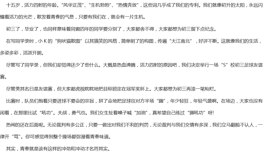 2020年中考滿分作文預(yù)測(cè)500字范文：我們是初升的太陽(yáng)