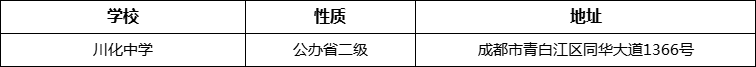 成都市川化中學(xué)地址在哪里？